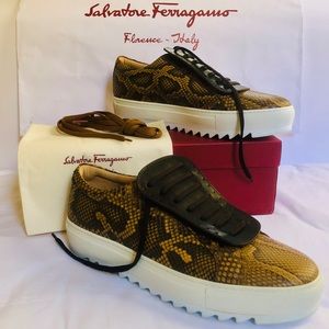 SALVATORE FERRAGAMO Python Leather Sneakers